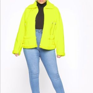 Neon plus size aviator jacket